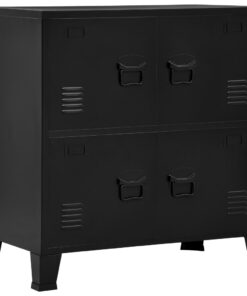 vidaXL Industrial Storage Chest Black 75x40x80 cm Steel