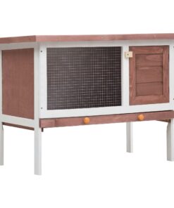 vidaXL Outdoor Rabbit Hutch 1 Layer Brown Wood