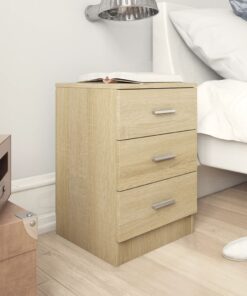 vidaXL Bedside Cabinets 2 pcs Sonoma Oak 38x35x56 cm Engineered Wood