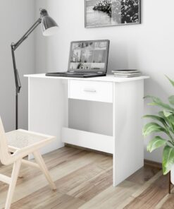 vidaXL Desk White 100x50x76 cm Engineered Wood