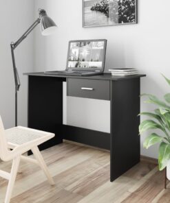 vidaXL Desk Black 100x50x76 cm Engineered Wood