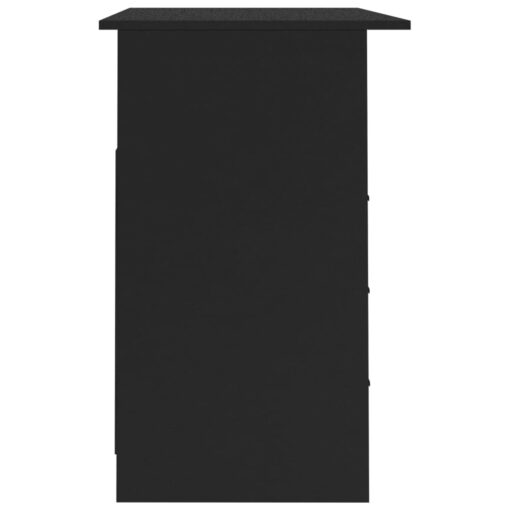 vidaXL Desk with Drawers Black 110x50x76 cm Engineered Wood - Image 3