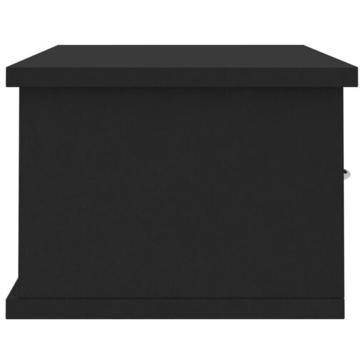 vidaXL Wall-mounted Drawer Shelf Black 60x26x18.5 cm Engineered Wood - Image 3