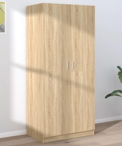 vidaXL Wardrobe Sonoma Oak 80x52x180 cm Engineered Wood