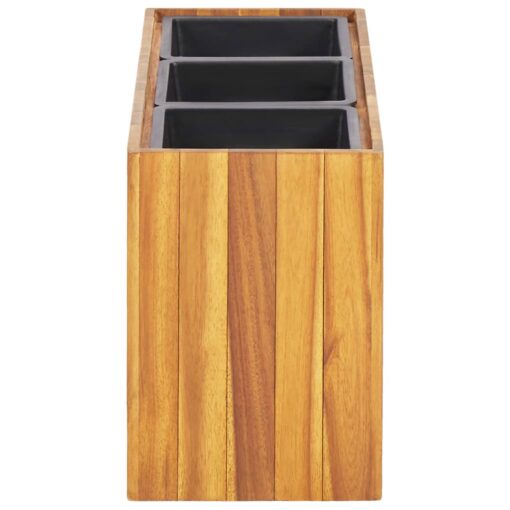 vidaXL Garden Raised Bed with 3 Pots Solid Acacia Wood - Image 4