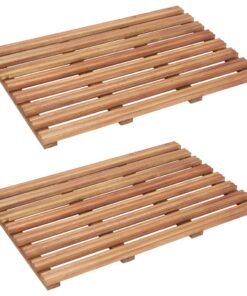 vidaXL Bath Mats 2 pcs Solid Acacia Wood 56x37 cm