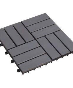 vidaXL Decking Tiles 10 pcs Grey Wash 30x30 cm Solid Acacia Wood