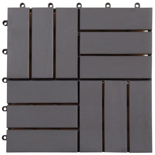 Decking Tiles 10 pcs Grey Wash 30x30 cm Solid Acacia Wood - Image 2