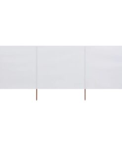 vidaXL 3-panel Wind Screen Fabric 400x160 cm Sand White