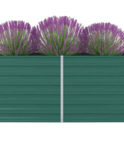 vidaXL Raised Garden Bed 160x80x77 cm Galvanised Steel Green