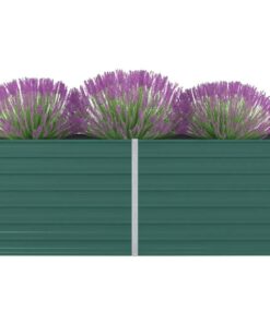 vidaXL Raised Garden Bed 160x80x45 cm Galvanised Steel Green