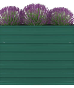 vidaXL Raised Garden Bed 100x100x77 cm Galvanised Steel Green