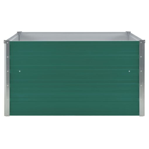 Raised Garden Bed 100x100x45 cm Galvanised Steel Green - Image 2