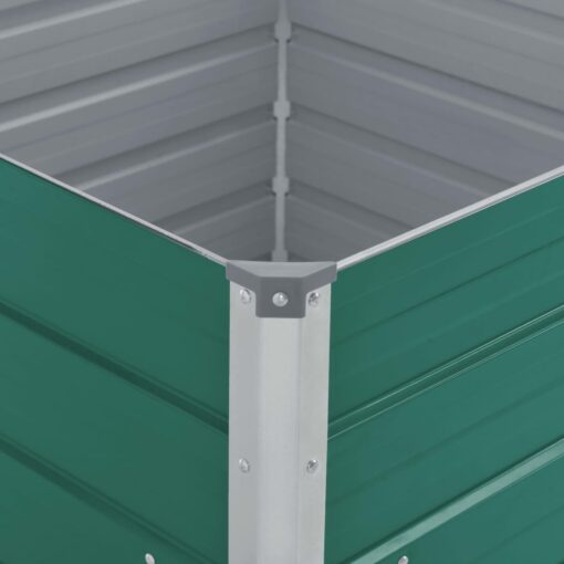 Raised Garden Bed 100x100x45 cm Galvanised Steel Green - Image 3