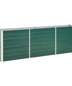 vidaXL Garden Raised Bed Galvanised Steel 240x40x77 cm Green