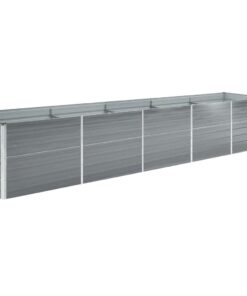 vidaXL Garden Raised Bed Galvanised Steel 400x80x77 cm Grey