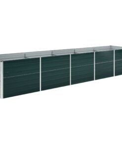 vidaXL Garden Raised Bed Galvanised Steel 400x80x77 cm Green