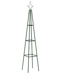 vidaXL Garden Climbing Plant Racks 2 pcs Dark Green 35x35x195 cm Iron