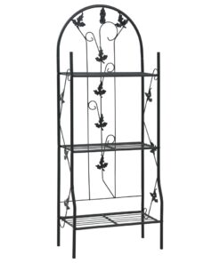 vidaXL 3-Layer Plant Rack Black 52x28x128 cm Iron