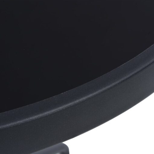 vidaXL Garden Table Black 80 cm Steel and Glass - Image 2