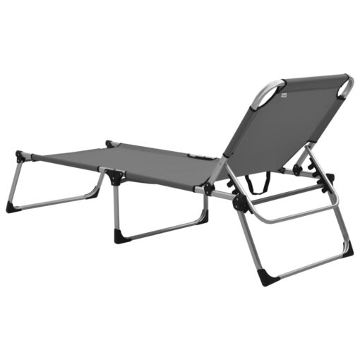 Extra High Folding Senior Sunbed Grey Aluminium - Image 3