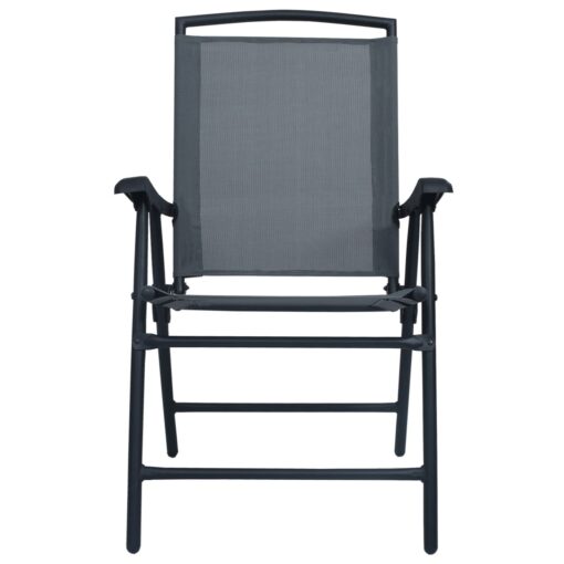 Folding Garden Chairs 2 pcs Texilene Grey - Image 2