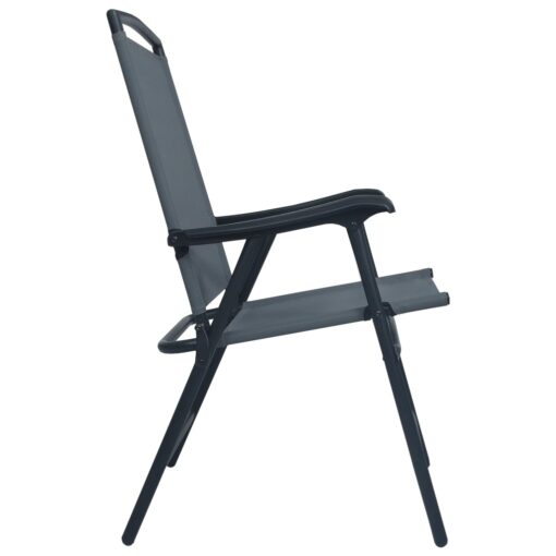 Folding Garden Chairs 2 pcs Texilene Grey - Image 3