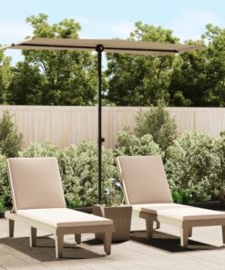 vidaXL Outdoor Parasol with Aluminium Pole 180x110 cm Taupe