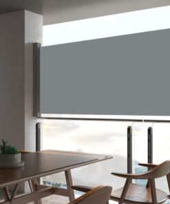 vidaXL Patio Retractable Side Awning 80x300 cm Grey