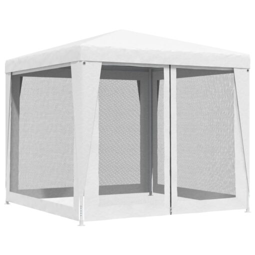 vidaXL Party Tent with 4 Mesh Sidewalls 2.5x2.5 m White - Image 2