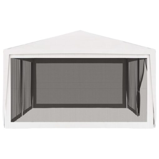 Party Tent with 4 Mesh Sidewalls 4x6 m White - Image 3