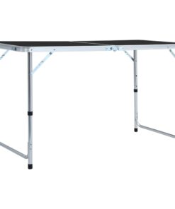 vidaXL Foldable Camping Table Grey Aluminium 120x60 cm