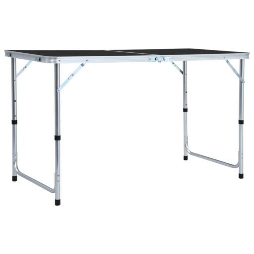 vidaXL Foldable Camping Table Grey Aluminium 120x60 cm