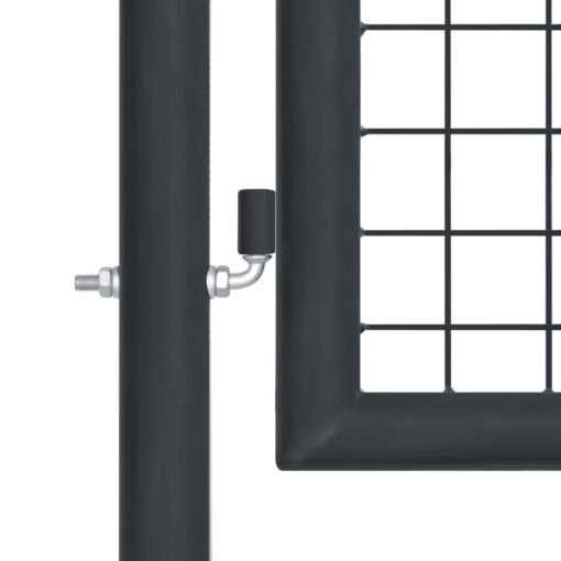 Mesh Garden Gate Galvanised Steel 100x200 cm Grey - Image 2