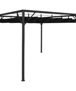 vidaXL Garden Gazebo with Retractable Roof Canopy 3x3 m Anthracite