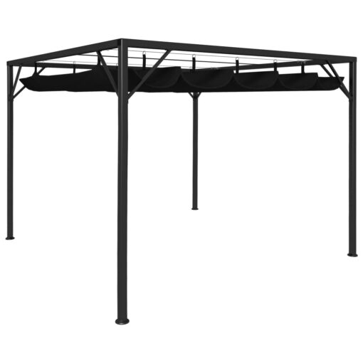 vidaXL Garden Gazebo with Retractable Roof Canopy 3x3 m Anthracite