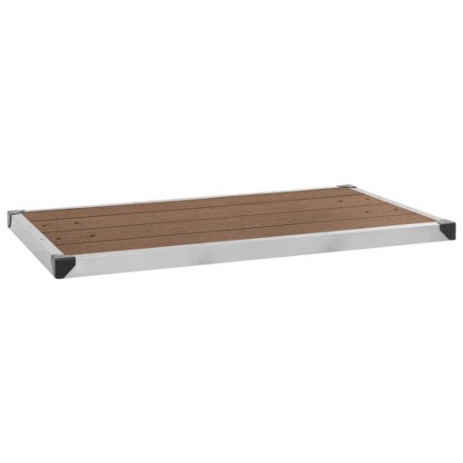 Outdoor Shower Tray WPC Stainless Steel 110x62 cm Brown - Image 2