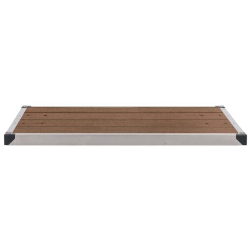 Outdoor Shower Tray WPC Stainless Steel 110x62 cm Brown - Image 3