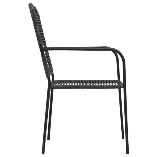 vidaXL Garden Chairs 2 pcs Cotton Rope and Steel Black - Image 3
