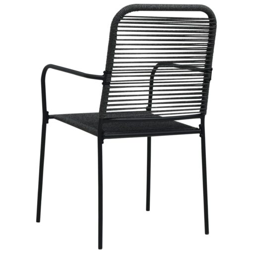 vidaXL Garden Chairs 2 pcs Cotton Rope and Steel Black - Image 4