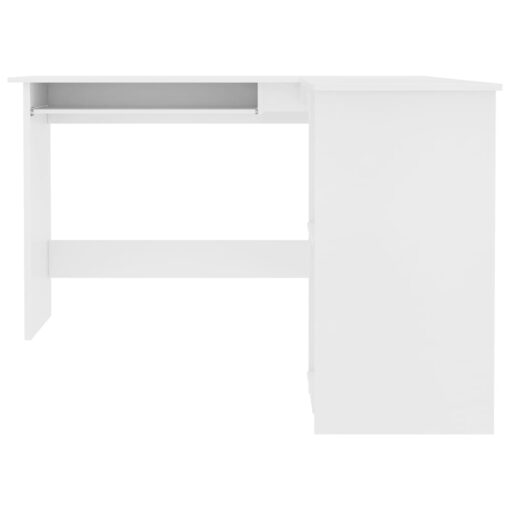 vidaXL L-Shaped Corner Desk White 120x140x75 cm Engineered Wood - Image 2