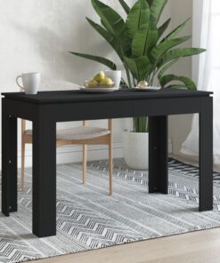 vidaXL Dining Table Black 120x60x76 cm Engineered Wood