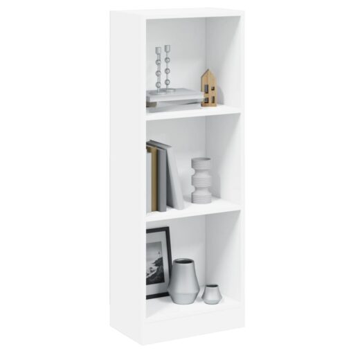 vidaXL 3-Tier Book Cabinet White 40x24x109 cm Engineered Wood