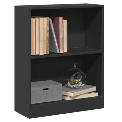 vidaXL Bookshelf Black 60x24x76 cm Engineered Wood - Image 2
