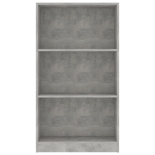  3-Tier Book Cabinet Concrete Grey 60x24x109 cm Engineered Wood - Image 2