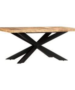 vidaXL Dining Table 180x90x76 cm Solid Rough Mango Wood