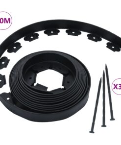 vidaXL Flexible Lawn Edging with 30 Pegs 10 m 5 cm