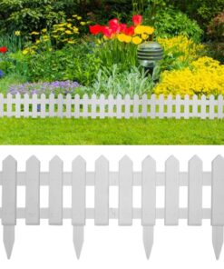 vidaXL Lawn Edgings 25 pcs White 10 m PP