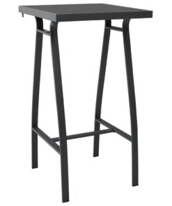 vidaXL Garden Bar Table Black 60x60x110 cm Tempered Glass