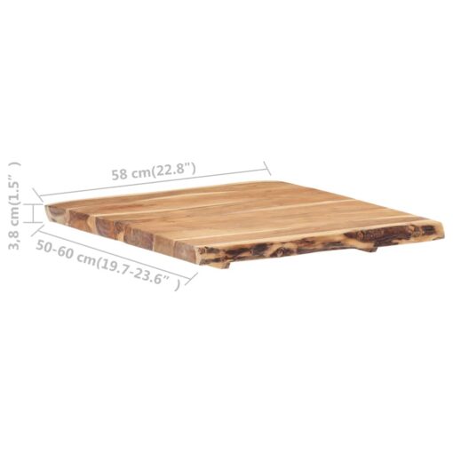 vidaXL Table Top Solid Acacia Wood 58x(50-60)x3.8 cm - Image 2